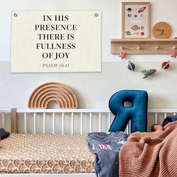 RTXLEZM Christian Home Room Decor, Jesus Christian Canvas Banner Wall Hanging, Minimalist Bible Verse Wall Art Prints for Bedroom Home Prayer Church Room Decor, 20x30 Inch