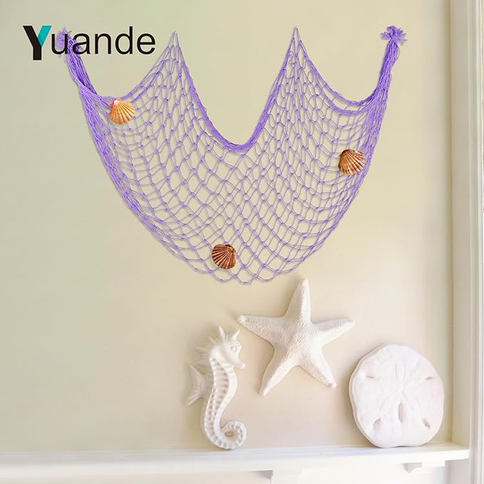 2 Pack Fish Net Decorations for Party