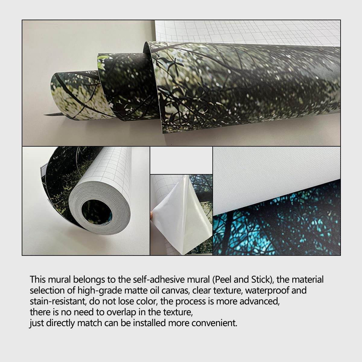 Forest Landscape Wall murals Woodland Tree Peel and Stick Wallpaper for Bedroom Living Room - 58"x86"