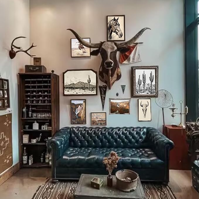 Western Decor Vintage Southwestern Wall Art,Farmhouse Wall Decor Vintage Cowboy Pictures,Boho Ranch Desert Southwestern Wall Decor Aesthetic,Classic Artwork Prints for Western Bedroom Bathroom Decor,Unframed