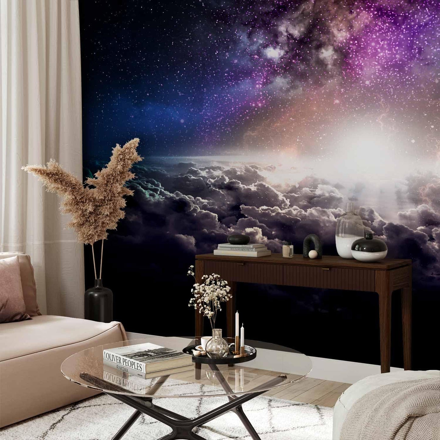 artgeist Wall Mural Galaxy 197x138 in - Non-Woven Wallpaper Fleece Wall Decor Photo Print Picture Image Design Home Mural Cosmos Sky Star Cloud Purple i-A-10009-a-a