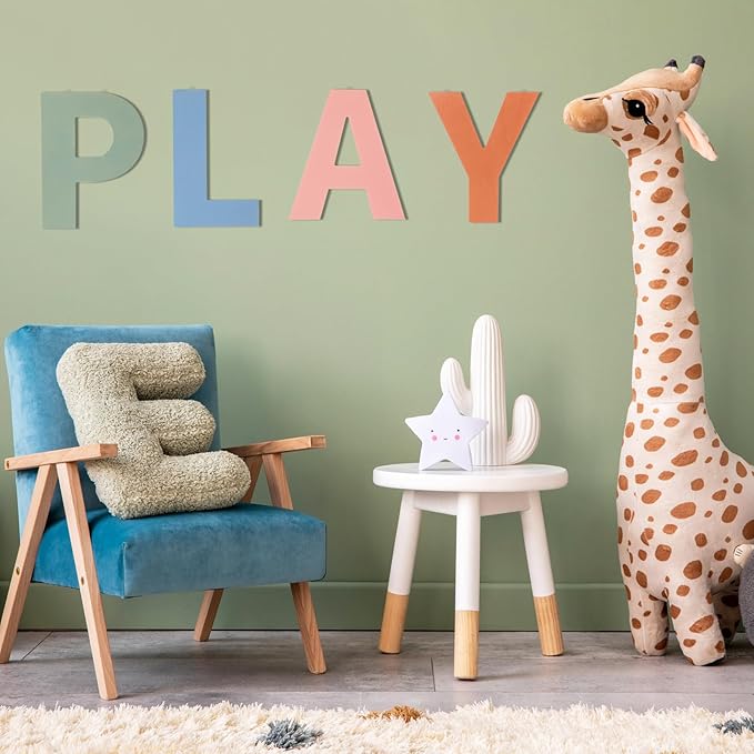 12 In Boho Play Sign Wooden Letters Playroom Sign Bohemian Colors Playroom Wall Hanging Decor for Nursery Room Home Classroom Wall Decor