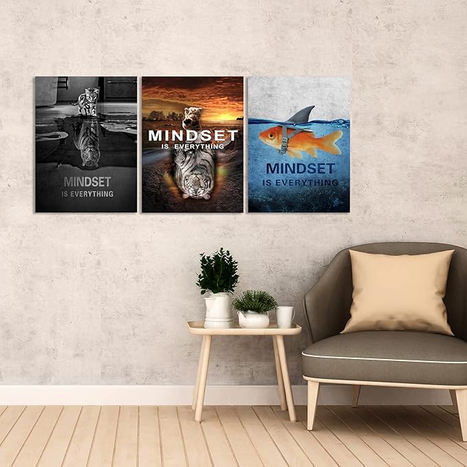 Success Wall Painting Inspirational Wall Art Office Wall Decor Motivational Wall Art Canvas Black Poster Positive Inspirational Framed Artwork Prints Picture for Living Room Office [48''W x 24''H]