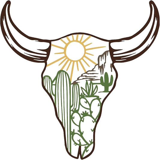 RESACO Cow Skull Metal Wall Art Western Wall Decor Western Bathroom Decorations Southwestern Decor Desert Wall Sculptures for Living Room Bedroom Indoor Outdoor (13in x 13in colorful)