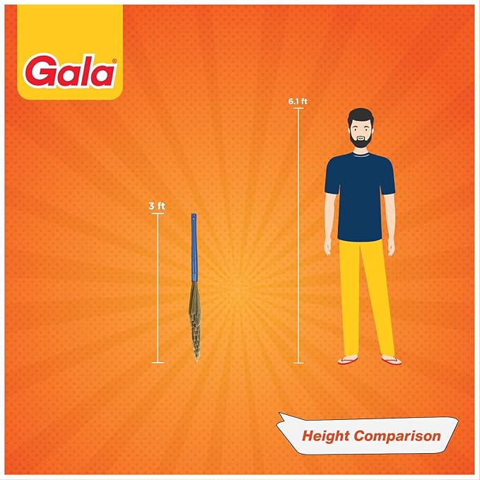 Gala No Dust Broom For Floor Cleaning, broom stick for home floor cleaning, Jhadu for home cleaning, Made of washable Fibers (Pack of 1)