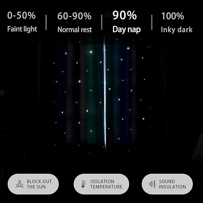 XiDi Blackout Curtains 84 Inches Long, Curtain for Kids Bedroom Decor for Girls Room, 2 Panels Set for Bedroom and Living Room,W52 x L84 inches Blue Green Grey