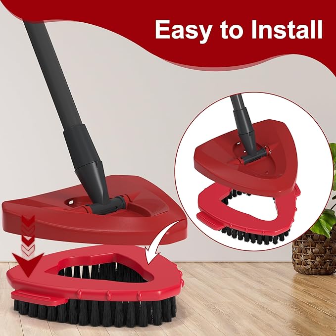 Aifacay Scrub Brush Head Compatible with O-Cedar EasyWring 1-Tank System, Hard-Bristle Spin Mop Scrubber Replacement Head Attachment for Floor, Deck, Bathroom, Tile & Kitchen Deep Cleaning