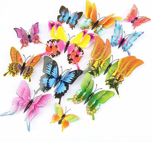 Butterfly Wall Decor 72 PCS, 3D Butterflies Stickers for Party Decorations with Magnets (Swallow, 72)