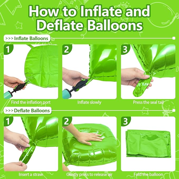 NISOCY 25PCS Green Square Foil Balloons Wall Backdrop Double Sided Light Green Christmas Balloon Tunnel Arch Kit for Birthday Christmas Graduation Wedding Anniversary Summer Jungle Party Decorations