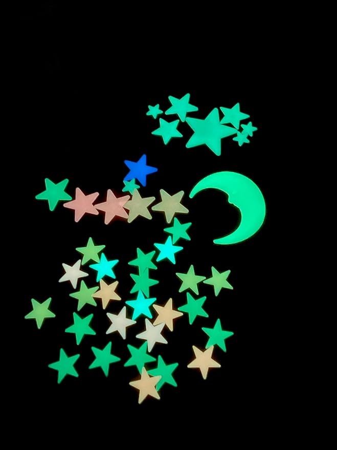Glow in The Dark Stars - Includes Installation Material and Constellation Guide, 200 Glowstars and Bonus Moon, Only Glow Stars Stickers Powered by Our Trademarked Illumaglow2.0, Multi-Colored