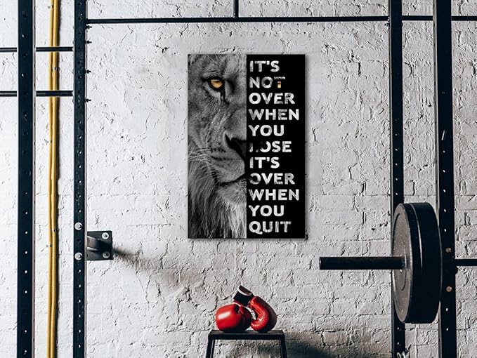 Never Give Up Motivational Print Canvas Wall Art • Success Printing Gallery Wrap • Inspirational Poster Artwork Modern Home Decor For Home,Office,Gym,Classroom Wall Decor Framed Ready to Hang