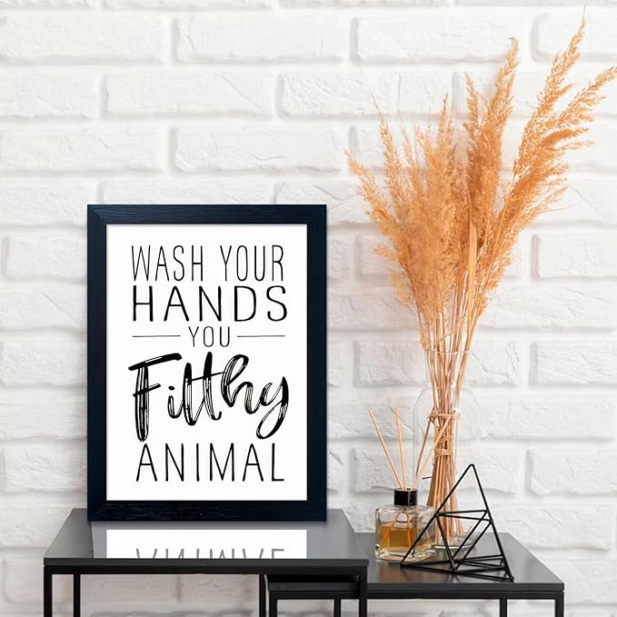 Black and White Bathroom Decor Wall Art Bathroom Decor Signs Black Framed Canvas Art Kid's Washroom