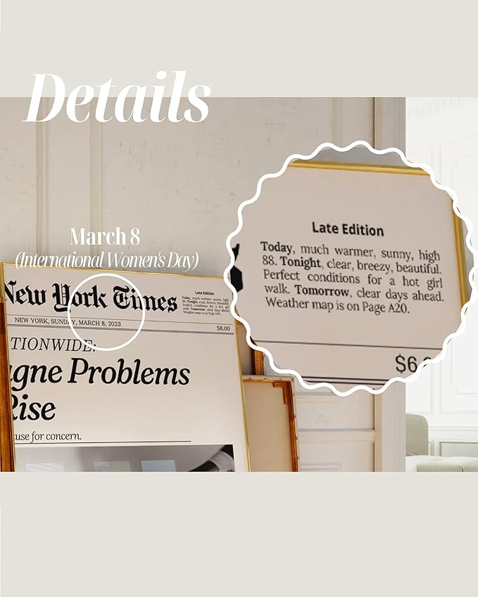 iHery Unframed Trendy NewsPaper Wall Art Prints,12x16in Canvas Wall Art Prints, New York News Print, La Dolce Vita, Italian Summer Wall Art for Living Room Home Décor 1Pack