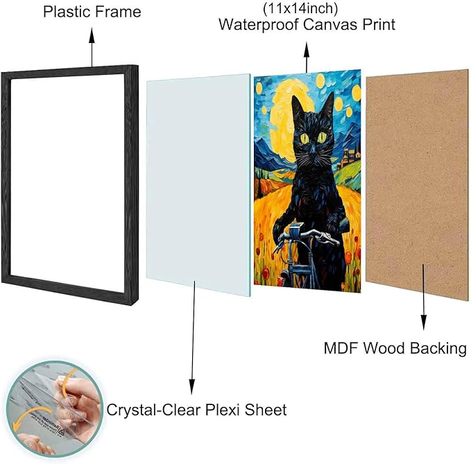Hamduker Van Gogh Wall Art Cat Poster Starry Night Funny Bathroom Vintage Wall Art Posters for Room Kids Bedroom Living Room Home Aesthetic (Size: 11'' x 14''x1pcs)
