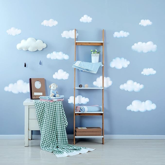 DECOWALL DS9-1702 Clouds Kids Wall Decals Wall Stickers Peel and Stick Removable Wall Stickers for Kids Nursery Bedroom Living Room