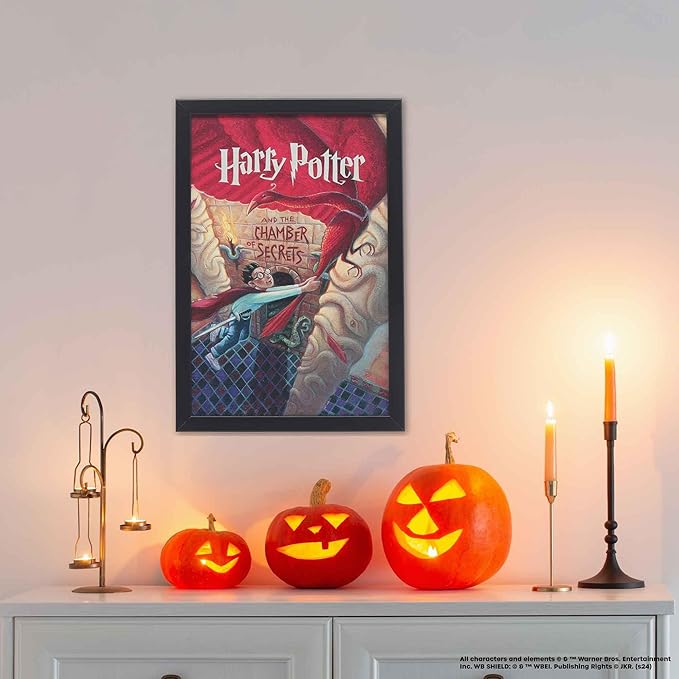 Harry Potter and the Chamber of Secrets Book Cover Framed Wood Wall Decor - Classic Harry Potter Wall Art for Home