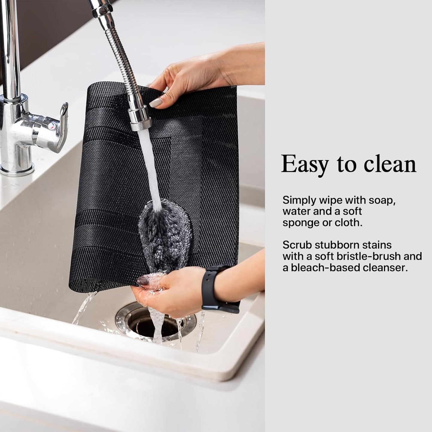 Placemats Set of 8 - Easy Clean Woven Vinyl Placemats for Dining Table, Indoor/Outdoor Place Mats, Washable PVC Table Mats（Black Cube）