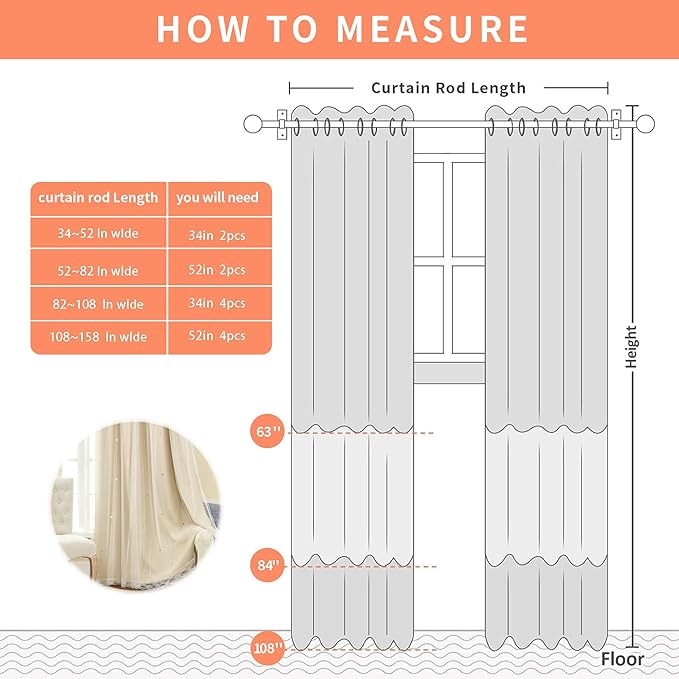 XiDi Curtains for Bedroom Decor Beige52/63/1