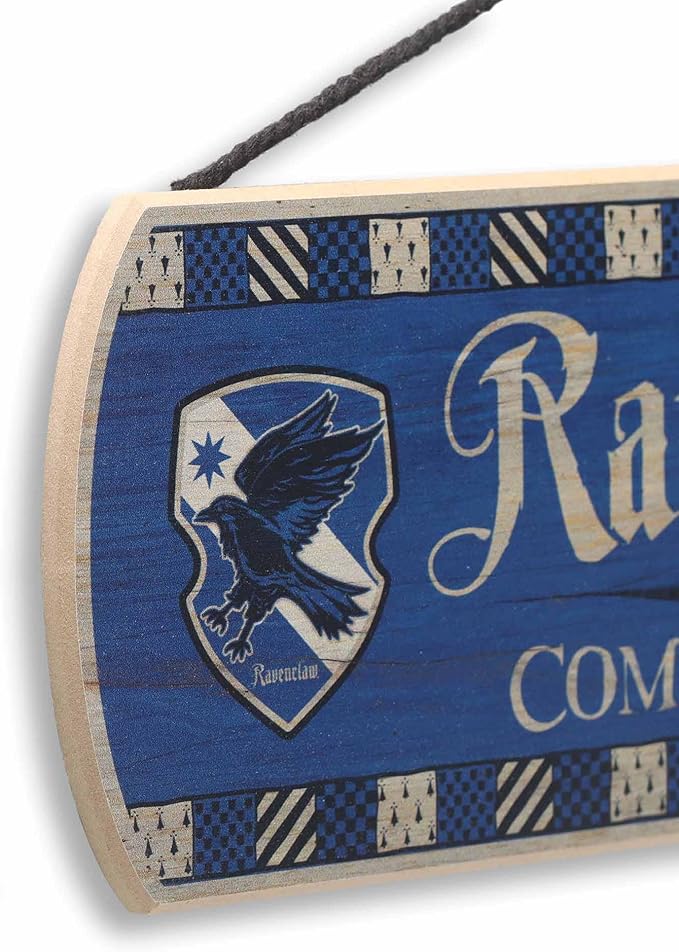 Harry Potter Ravenclaw Common Room Hanging Wood Wall Decor - Fun Ravenclaw Sign for Teen Bedroom or Movie Room