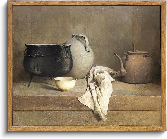 KBKBART Vintage Framed Wall Art, 8x10inch, Farmhouse Kitchen Wall Decor, Art Print, Canvas Painting, Wall Art for Dining Room, Living Room