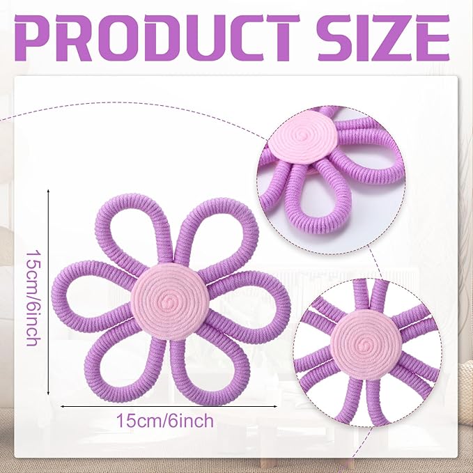Ripeng 6 Pcs Boho Nursery Decor Flower Daisy Wall Art 6 Inch Woven Macrame Wall Hanging Bohemian Flower Decor Daisy Nursery for Baby Girls Kids Home Bedroom(Vintage Color)
