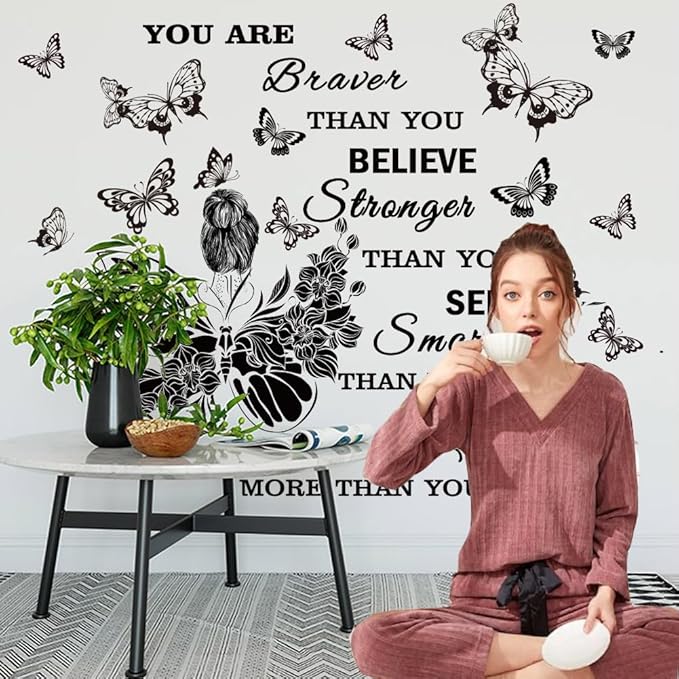 Inspirational Wall Decals You are Quote Wall Stickers Peel and Stick Wall Decor Motivational Saying Positive Wall Sticker for Girls Living Room Nursery Playroom Bedroom Daycare Decor