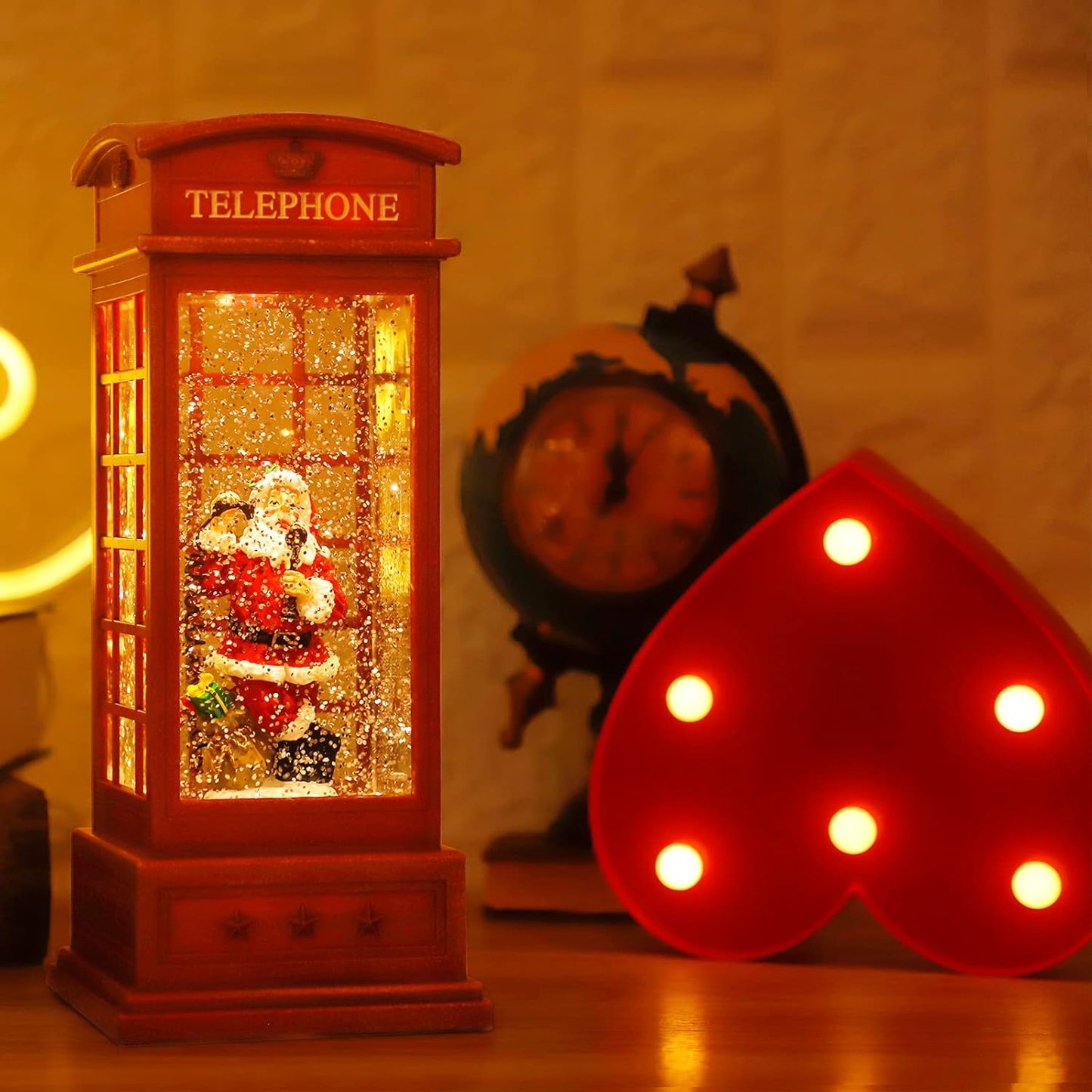 House & Garden Decoration,Christmas Lantern with 8 Pieces of Music,Sparkling Crystal Keep Circling Around The Snowman Families Music Box as a (Old Man)