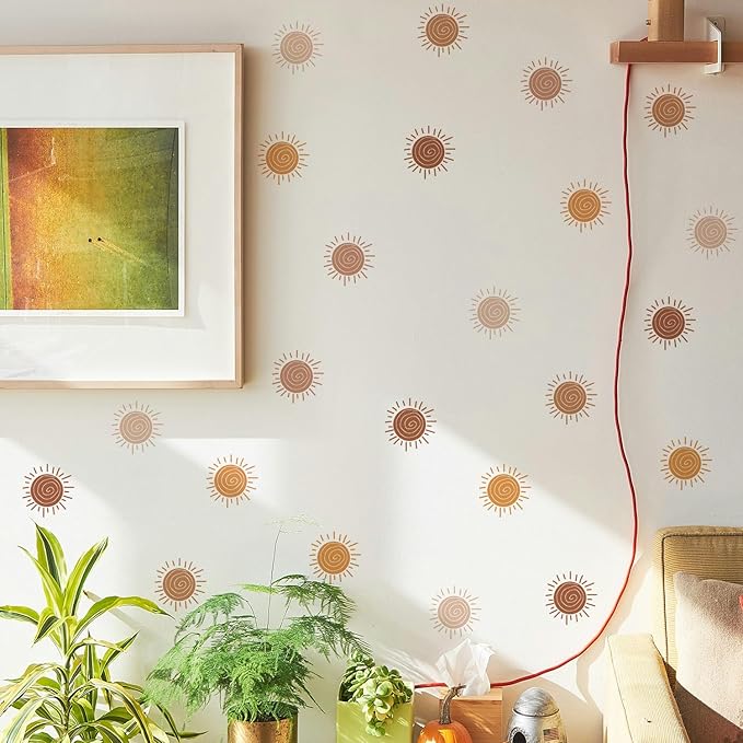 QUCHENG Boho Wall Stickers Girls Bedroom Removable Wall Decals Nursery Kids Room Decor Vinyl Murals DIY Cute Decorations 6 Sheets