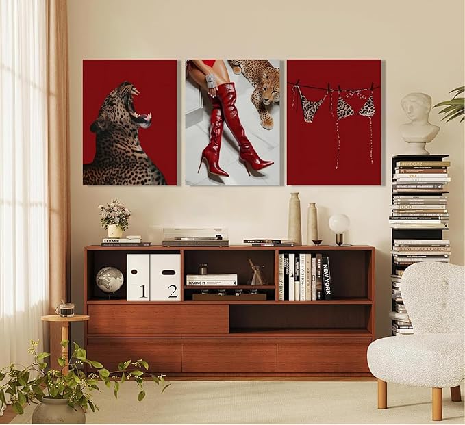 Liacxony wall art (red, 24L x16W, Wrapped Canvas)