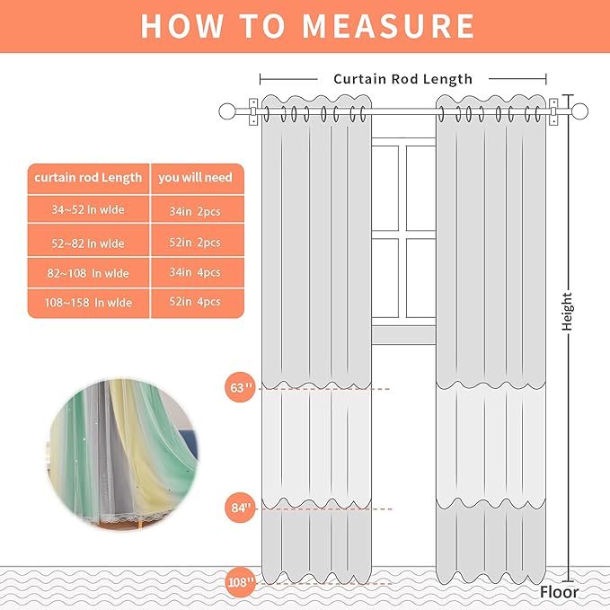 XiDi Girls Curtains for Bedroom 96 Inches Long 2 Panels Grey Green Yellow Rainbow Blackout Curtains for Little Girl Kids Room Decor Living Room, Princess Unicorn Wall Decals Drapes 34x96