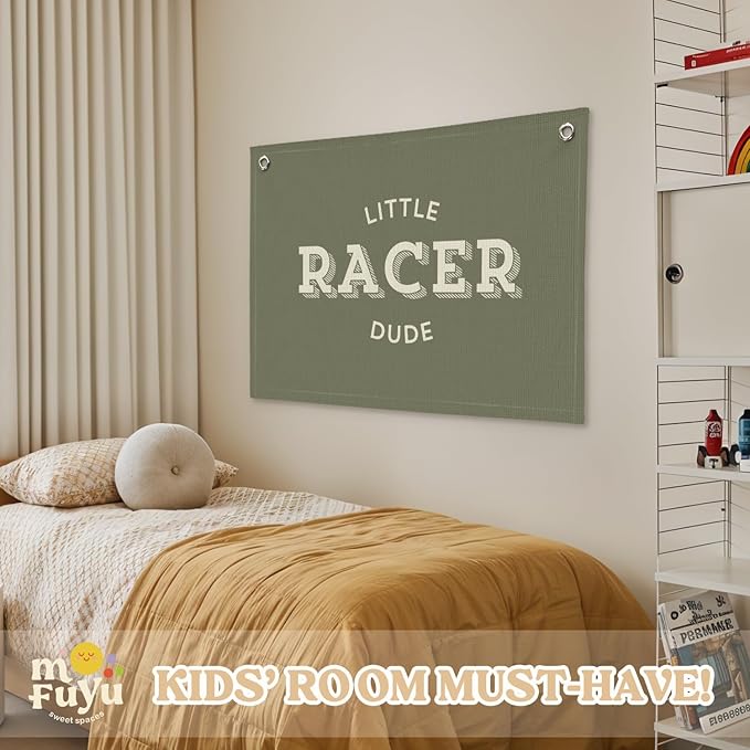 Boy Room Decor,Rad Little Dude Canvas Banner - Boy Room Playroom Decor Wall Hanging Banner for Nursery Playroom Toddler Boys 30x20 Inch