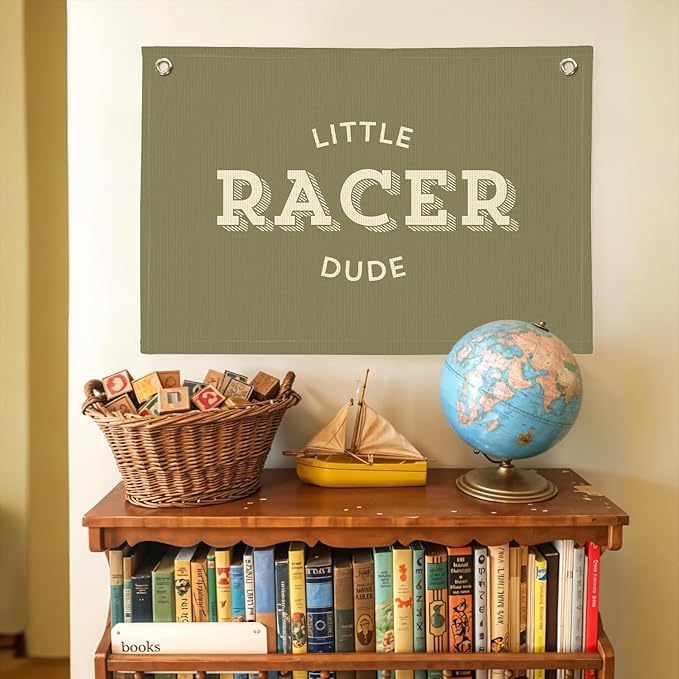 Boy Room Decor,Rad Little Dude Canvas Banner - Boy Room Playroom Decor Wall Hanging Banner for Nursery Playroom Toddler Boys 30x20 Inch