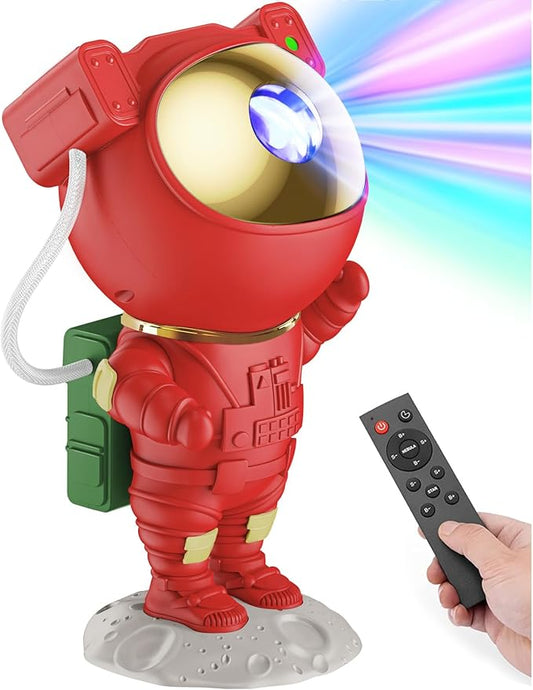 Christmas Light Projector Indoor - Red Astronaut Galaxy Projector, Festive Holiday Decor, Romantic Lights for Bedroom, Unique Christmas Gift with Remote & Timer