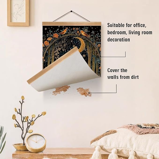 William Morris Abstract Wall Art Decor,Vintage Fox Design Poster, Vintage Hanging Wall Painting Animal Buck Art, Mid-Century& Dark Academia Decor, Gothic Canvas Poster for Oficce and Home(Fox-2)