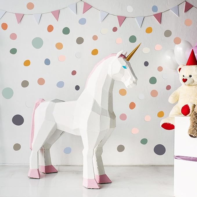 15 Sheet 300 Pcs Irregular Polka Dots Boho Wall Decal Terrazzo Playroom Bedroom Removable Modern Vinyl Boho Wall Stickers(Bright Color)