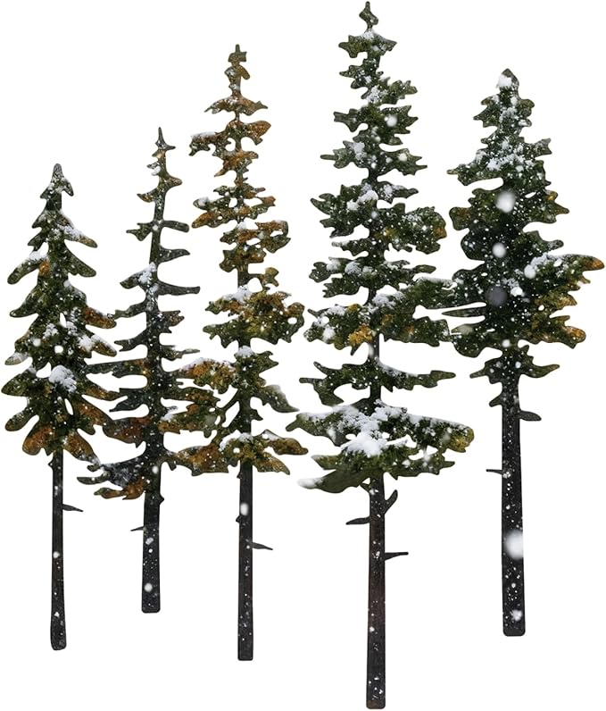 ESTART Metal Pine Tree Wall Art, Metal Tree Wall Decor, Nature Rustic Farmhouse Cabin Decor, Forest Wall Art for Home Living Room Bedroom Office Indoor and Outdoor Decoration (White green)