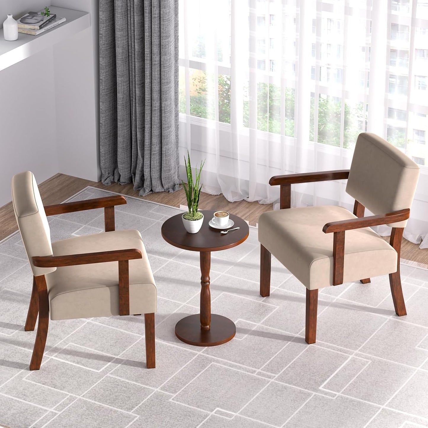 Accent Chair, Cat-Scratch Velvet Living Room Chairs Oversize with Soft Seat and Armrests for Dinning Room Bedroom Reading Room Waiting Room
