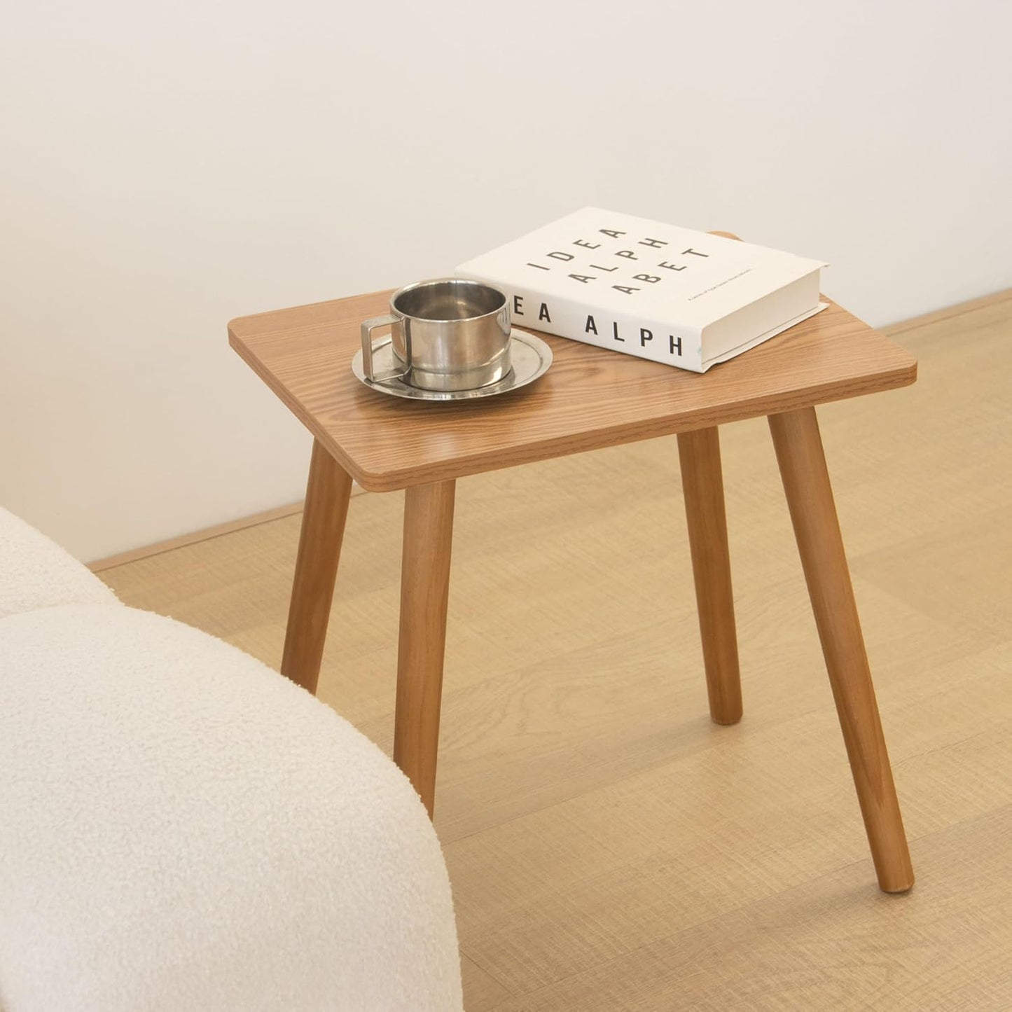 AWASEN Mid Century Modern Side Table, Small End for Living Room Bedroom Office Small Spaces, Modern Side Table Nightstand with Solid Wood, Easy Assembly, (Brown)