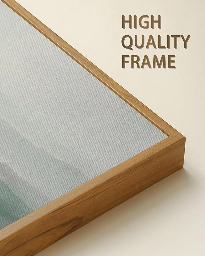 SHENIFY Vintage Landscape Framed Wall Art Foggy Mountain Farmhouse Decor Retro Wilderness Illustrations Decorative for Hallway Bedroom Living Room Dining Room - 20x40in Natural Framed
