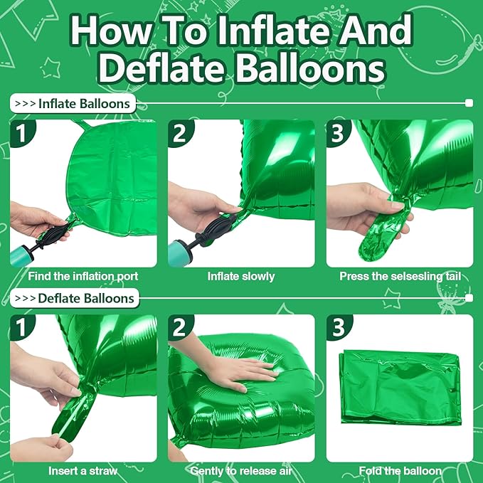 NISOCY 25PCS Green Square Foil Balloons Wall Backdrop Double Sided Green Christmas Balloons Tunnel Arch Kit for Baby Shower Birthday Anniversary Summer Party Decoration