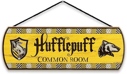 Harry Potter Hufflepuff Common Room Hanging Wood Wall Decor - Fun Hufflepuff Sign for Teen Bedroom or Movie Room