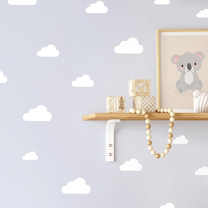 Clouds - Easy-to-Apply & Removable Wall Stickers: Transform Your Toddlers Bedroom with Durable, Vibrant Peel-and-Stick Wall Decor – Stickers for Kids