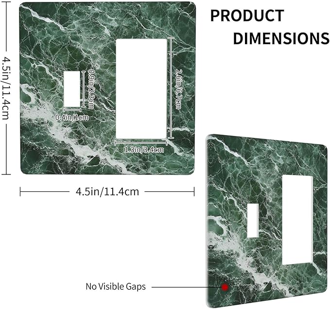 Outlet Covers Forest Marble Dark Green With White Vein 1 Toggle 1 Rocker Combination Decorative Wall Plate Electrical Switch Plates Light Switch Cover Plate For Bathroom Kitchen Decor