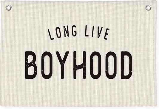 Vintage Linen Banner - Boys Room Decor for Toddler Boy Room Nursery Playroom
