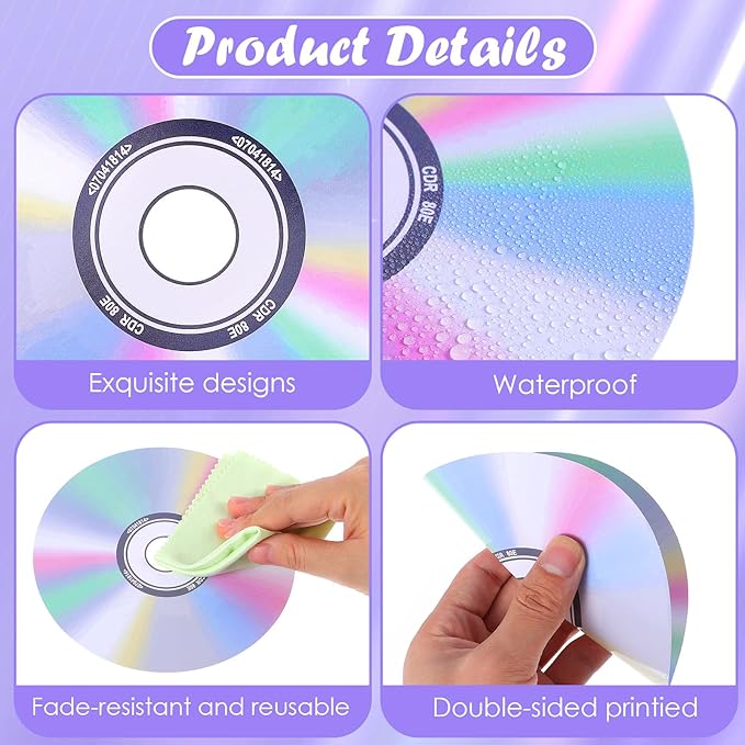 32Pcs 90's Party Decorations, Retro Theme Party Hanging Swirls CD Disco Cutout Wall Decor Sign for Music Party Y2k 1990's 2000s Birthday Dance Party Favors Supplies