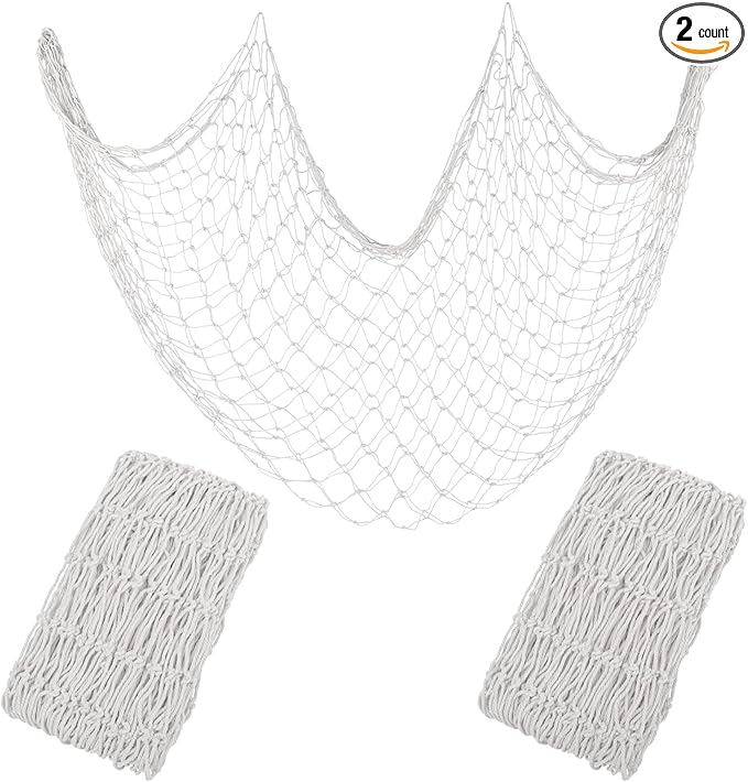 2 Pack Fish Net Decorations for Party