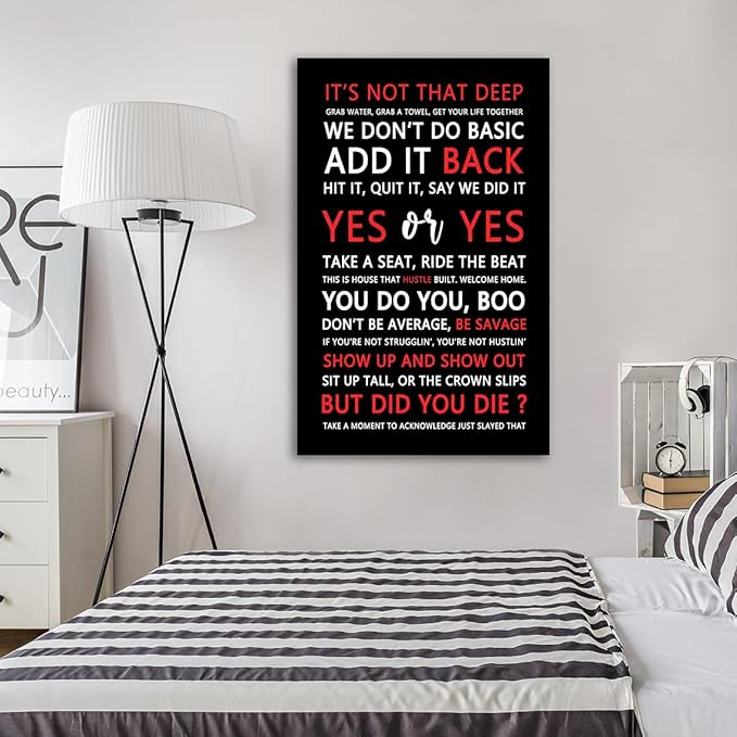 AMART SUN Mixed Quotes Fitspiration Motivational Quotes Print Canvas Wall Art • Inspirational Poster Artwork Modern Home Decor For Home,Office,Gym,Classroom Wall Decor Framed Ready to Hang