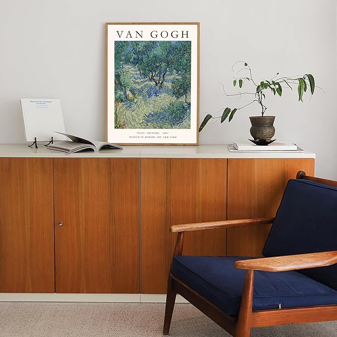 Van Gogh Wall Art, Van Gogh Art Posters, Olive Orchard Floral Garden Art, Retro Famous Artist Paintings Museum Gallery Exhibition Poster for Living Room, Aesthetic Vintage Decor, Unframed, 12x16 In