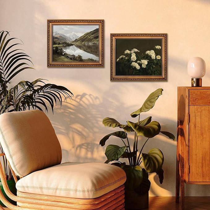 Mynotix Vintage Poster Set of 6, Rustic Eclectic Wall Art, Horse Floral Wall Decor Botanical Mountain Range Canvas Paintings Prints Artwork for Living Room Bedroom Farmhouse 8x10 inch Unframed
