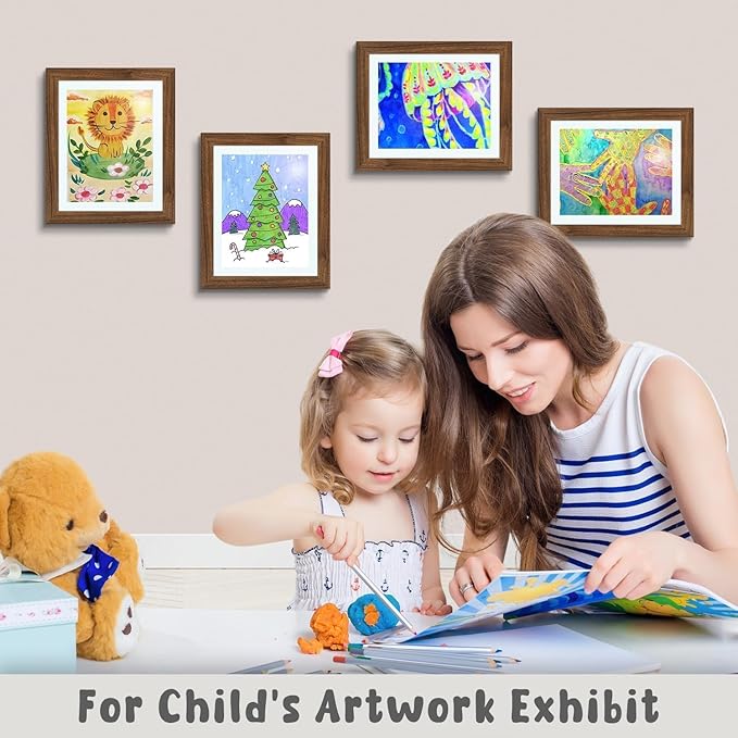 Golden State Art, 10x12.5 Kids Art Frames, Front-Opening Picture Frame Great for Kids Drawings, Artworks, Children Art Projects, Schoolwork, Home or Office (Ecru Set of 2)